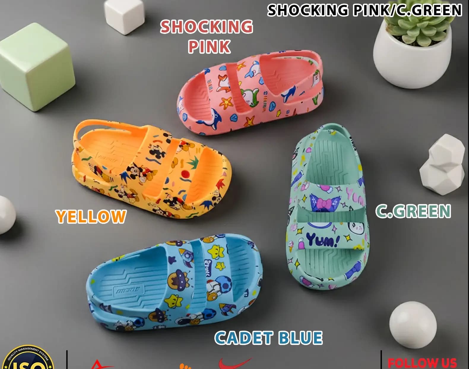 Comfort Slides  Toddler & Childrens Lightweight Sandals with Backstrap, Waterproof Anti-Slip Beach Shoes, Sizes 1-6