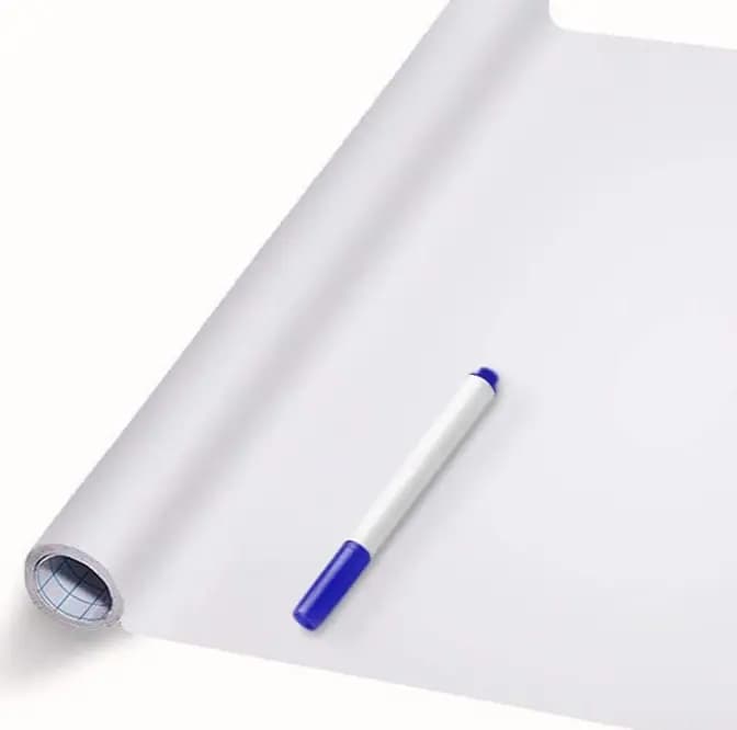 Dry Erase Whiteboard Sticker Vinyl Sticker, Self-adhesive & reusable White Board Peel Stick for School,Office,Home,Kids Drawing