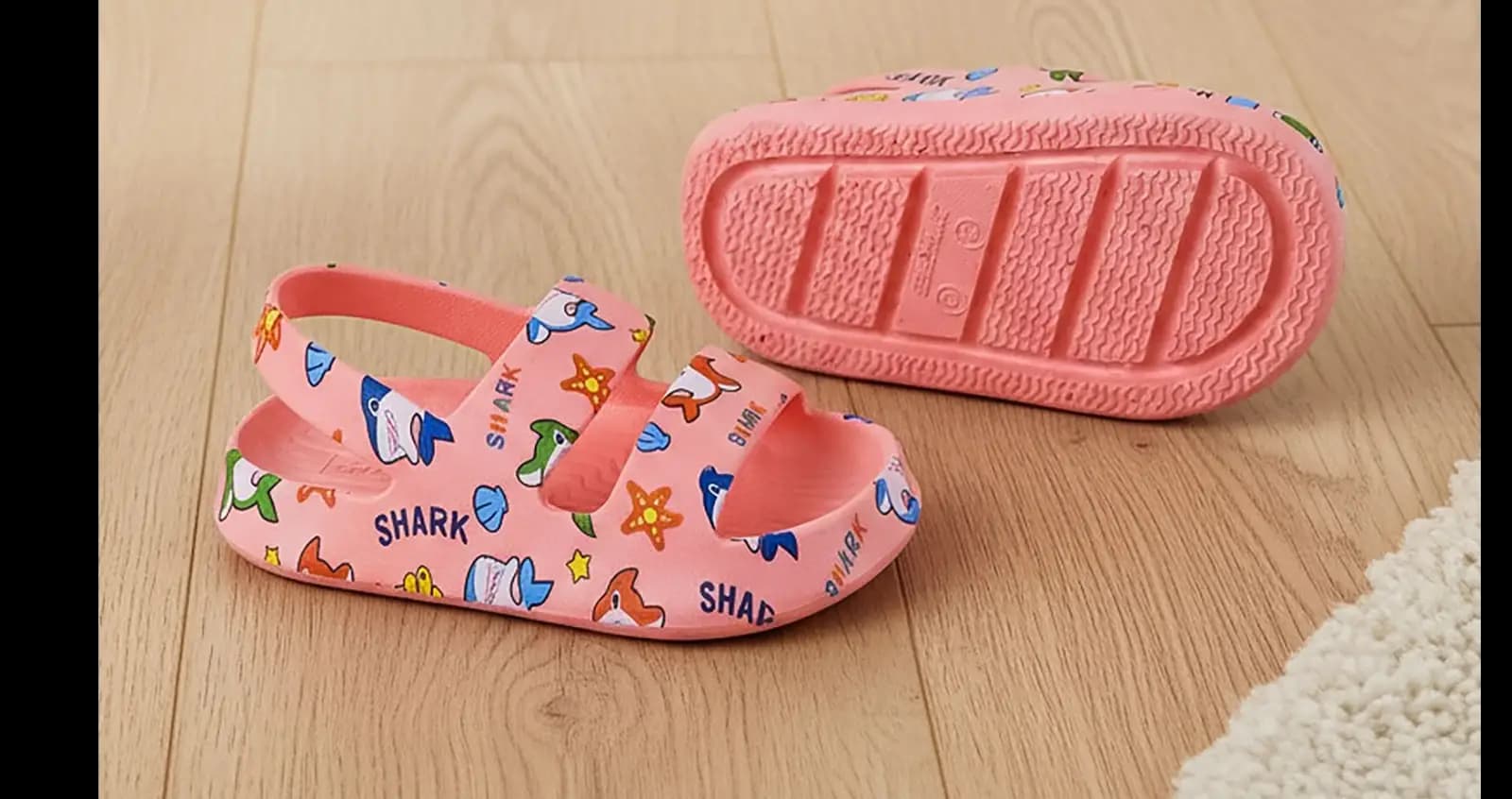 Comfort Slides  Toddler & Childrens Lightweight Sandals with Backstrap, Waterproof Anti-Slip Beach Shoes, Sizes 1-6
