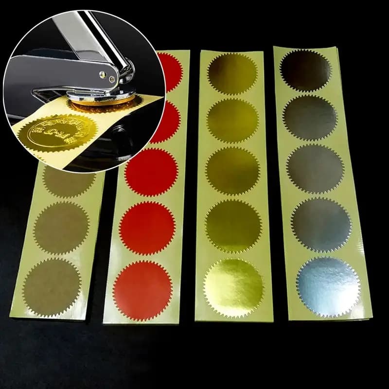 Embossed Seal Stamp Stickers Gold Sliver Certificate Award Sticker for Envelope Wedding Party Gift Business Decoration